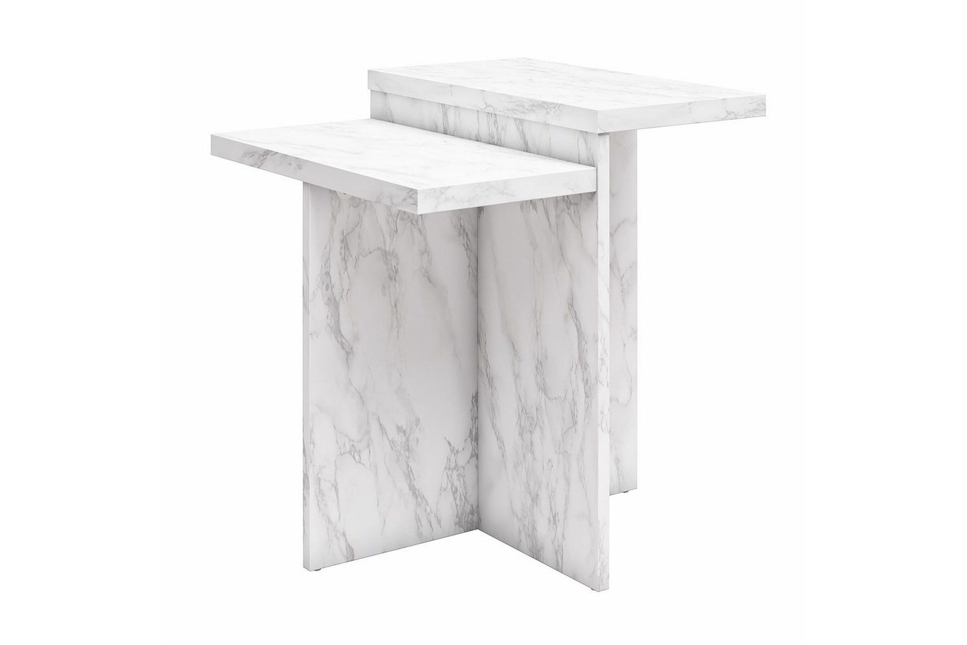 sidobord/avslutningsbord brielle vit marmor - vit marmor