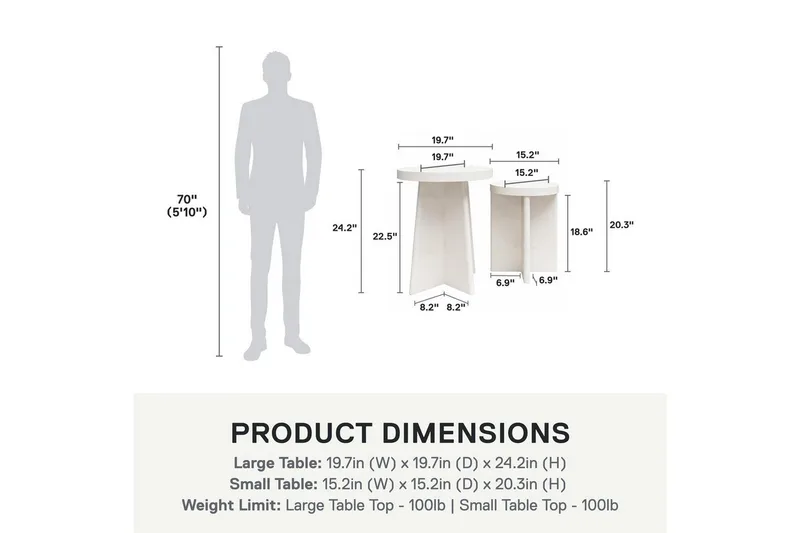 Sidobord/Avslutningsbord Liam Set - Möbler - Vardagsrum - Soffbord & vardagsrumsbord - Brickbord