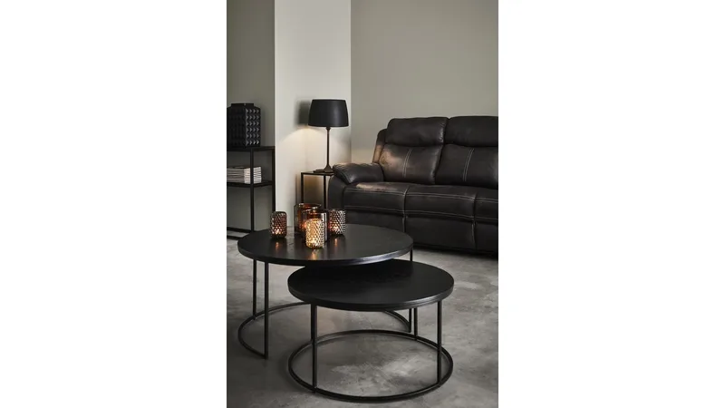 Sidobordset Kapelvej Rund 60 cm - Svart - Möbler - Vardagsrum - Soffbord & vardagsrumsbord - Satsbord