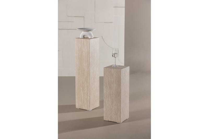 Sidobordset VIND Ramsvik 2st Rektangulära 95 cm/65 cm - Beige - Möbler - Vardagsrum - Soffbord & vardagsrumsbord - Satsbord