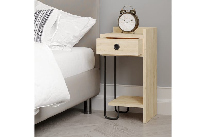 Sirius Sängbord 32x30 cm Ljusbrun - Hanah Home - Möbler - Sovrum - Sängbord