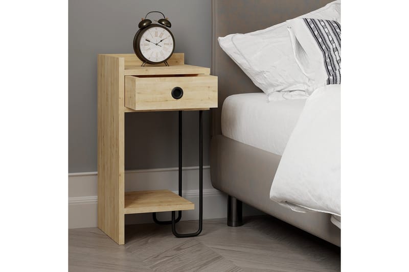 Sirius Sängbord 32x30 cm Ljusbrun - Hanah Home - Möbler - Sovrum - Sängbord