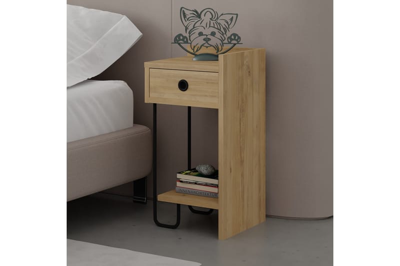 SIRIUS Sängbord 32x30 cm Ljusbrun - Möbler - Sovrum - Sängbord