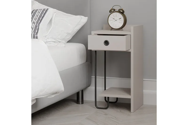 Sirius Sängbord 32x30 cm Ljusbrun - Hanah Home - Möbler - Sovrum - Sängbord