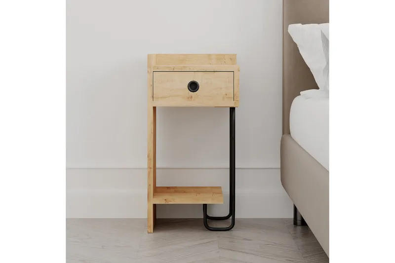 Sirius Sängbord 32x30 cm Ljusbrun - Hanah Home - Möbler - Sovrum - Sängbord