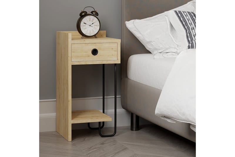 Sirius Sängbord 32x30 cm Ljusbrun - Hanah Home - Möbler - Sovrum - Sängbord