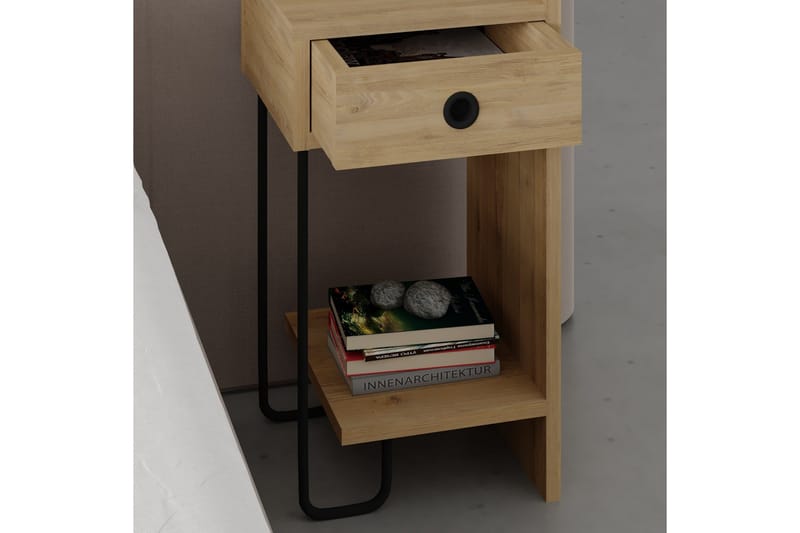 Sirius Sängbord 32x30 cm Ljusbrun - Hanah Home - Möbler - Sovrum - Sängbord