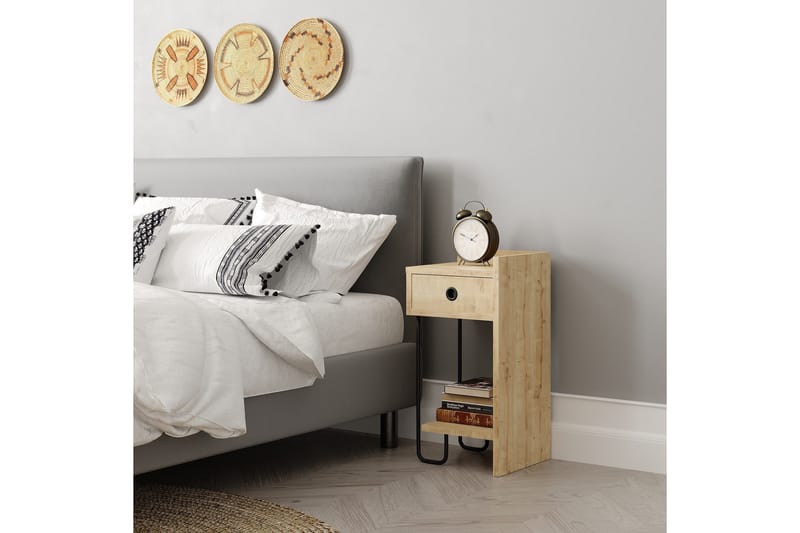 Sirius Sängbord 32x30 cm Ljusbrun - Hanah Home - Möbler - Sovrum - Sängbord