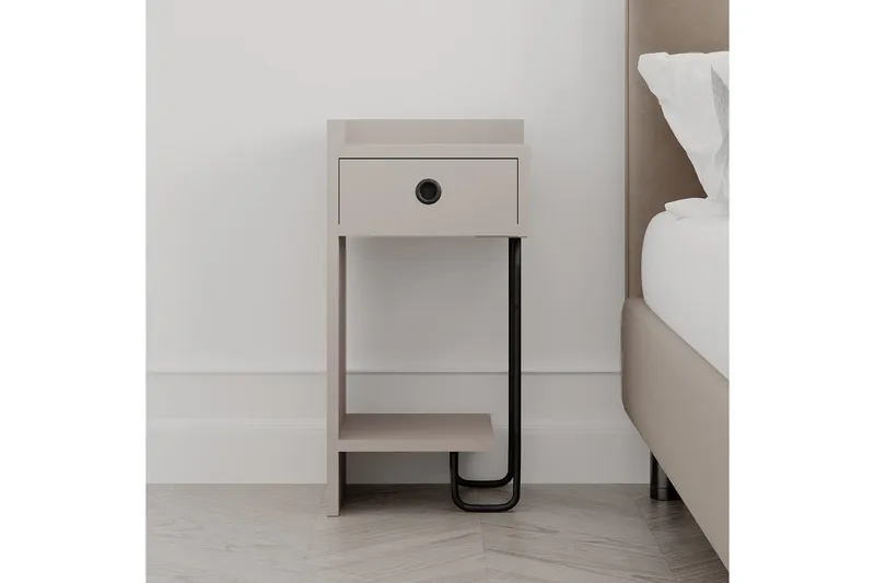 Sirius Sängbord 32x30 cm Ljusbrun - Hanah Home - Möbler - Sovrum - Sängbord