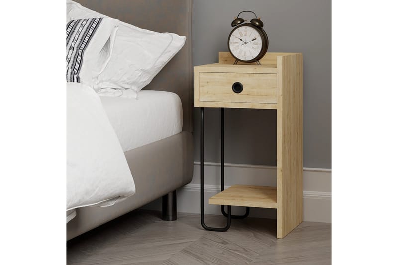 Sirius Sängbord 32x30 cm Ljusbrun - Hanah Home - Möbler - Sovrum - Sängbord