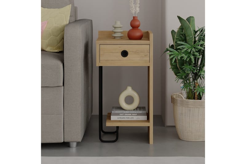 Sirius Sängbord 32x30 cm Ljusbrun - Hanah Home - Möbler - Sovrum - Sängbord