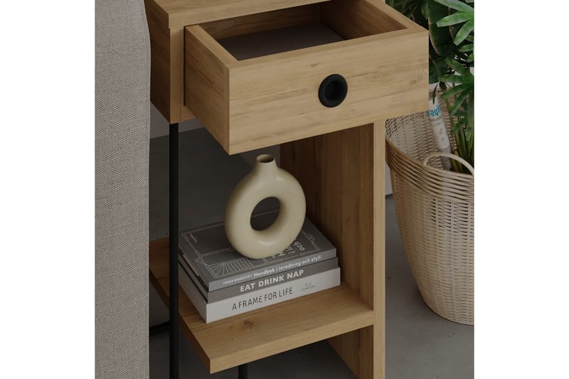 Sirius Sängbord 32x30 cm Ljusbrun - Hanah Home - Möbler - Sovrum - Sängbord