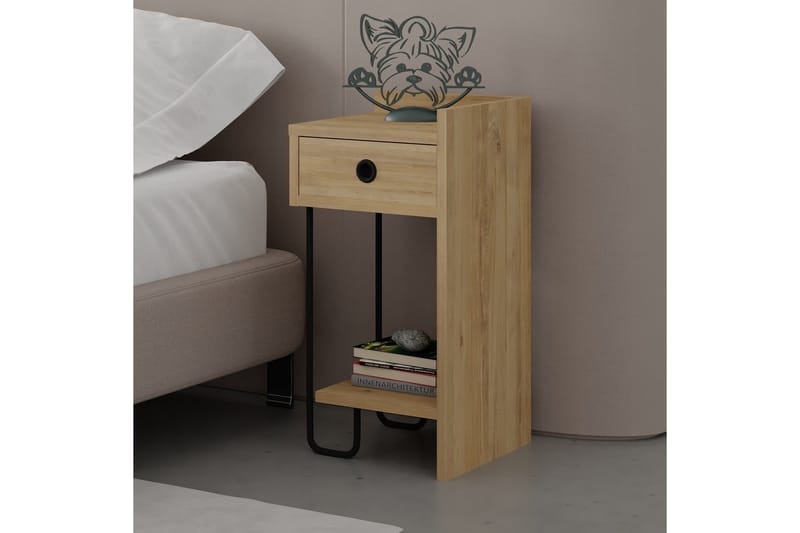 Sirius Sängbord 32x30 cm Ljusbrun - Hanah Home - Möbler - Sovrum - Sängbord