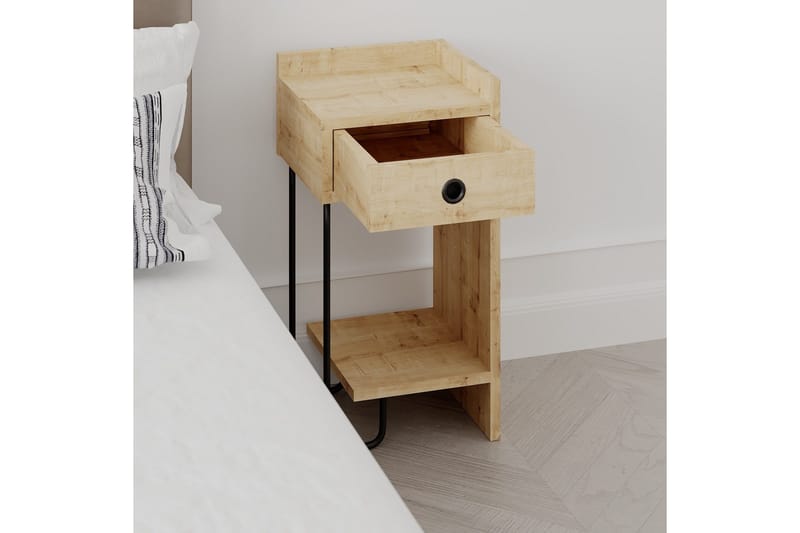 Sirius Sängbord 32x30 cm Ljusbrun - Hanah Home - Möbler - Sovrum - Sängbord