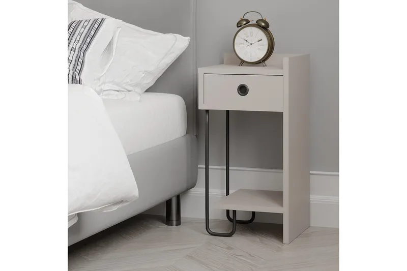 Sirius Sängbord 32x30 cm Ljusbrun - Hanah Home - Möbler - Sovrum - Sängbord