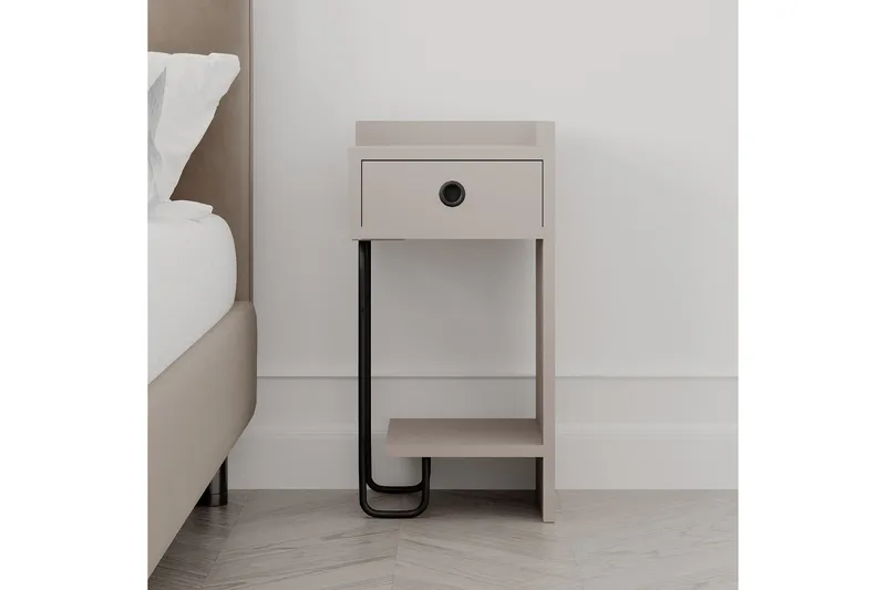 Sirius Sängbord 32x30 cm Ljusbrun - Hanah Home - Möbler - Sovrum - Sängbord