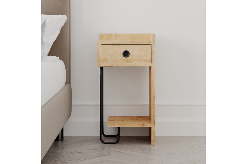 Sirius Sängbord 32x30 cm Ljusbrun - Hanah Home - Möbler - Sovrum - Sängbord