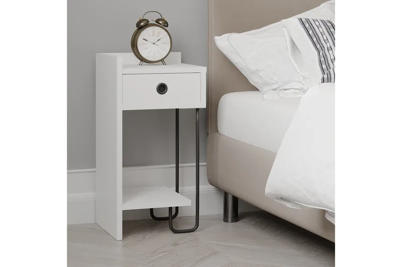 Sirius Sängbord 32x30 cm Vit - Hanah Home - Möbler - Sovrum - Sängbord