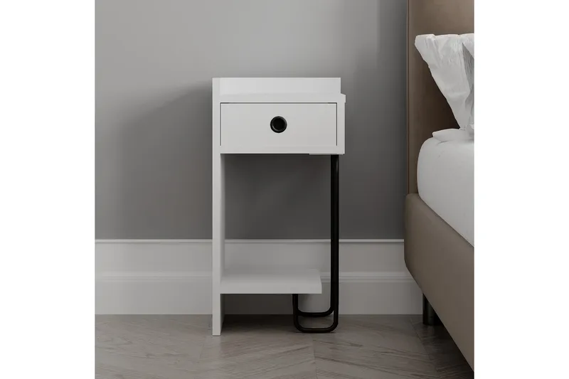 Sirius Sängbord 32x30 cm Vit - Hanah Home - Möbler - Sovrum - Sängbord