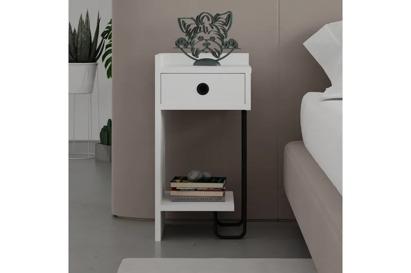 Sirius Sängbord 32x30 cm Vit - Hanah Home - Möbler - Sovrum - Sängbord