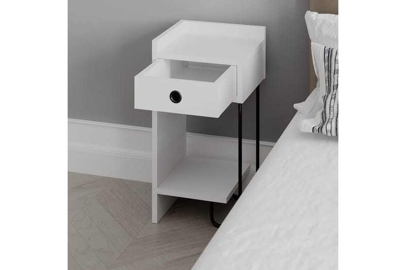 SIRIUS Sängbord 32x30 cm Vit - Sängbord - Bord