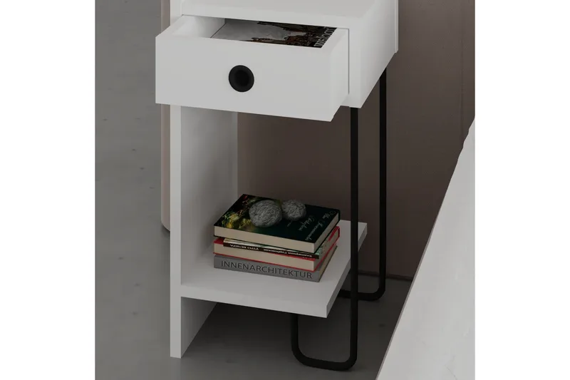 Sirius Sängbord 32x30 cm Vit - Hanah Home - Möbler - Sovrum - Sängbord