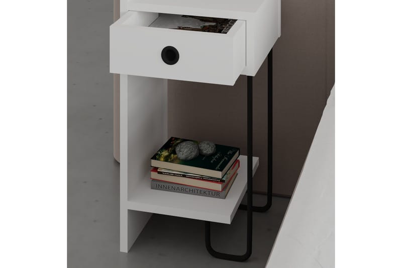 Sirius Sängbord 32x30 cm Vit - Hanah Home - Möbler - Sovrum - Sängbord