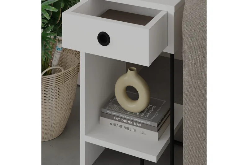 Sirius Sängbord 32x30 cm Vit - Hanah Home - Möbler - Sovrum - Sängbord