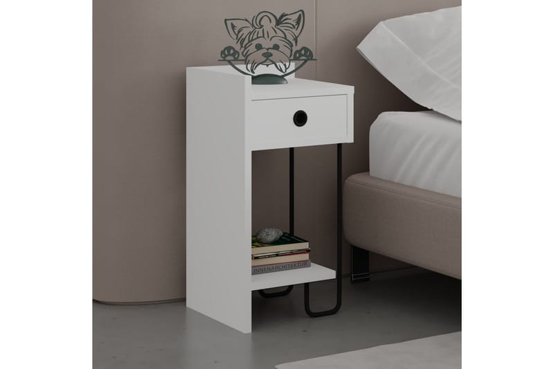 Sirius Sängbord 32x30 cm Vit - Hanah Home - Möbler - Sovrum - Sängbord