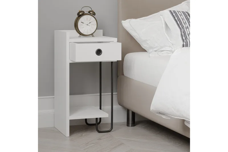 Sirius Sängbord 32x30 cm Vit - Hanah Home - Möbler - Sovrum - Sängbord