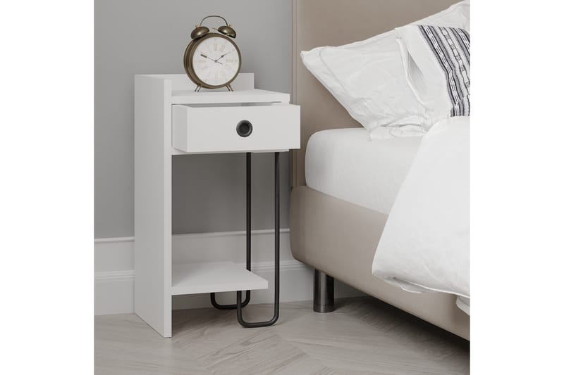 Sirius Sängbord 32x30 cm Vit - Hanah Home - Möbler - Sovrum - Sängbord