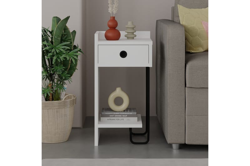 Sirius Sängbord 32x30 cm Vit - Hanah Home - Möbler - Sovrum - Sängbord