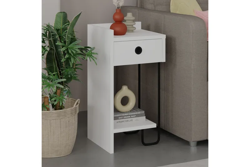 Sirius Sängbord 32x30 cm Vit - Hanah Home - Möbler - Sovrum - Sängbord