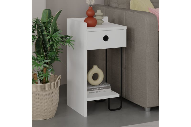 Sirius Sängbord 32x30 cm Vit - Hanah Home - Möbler - Sovrum - Sängbord