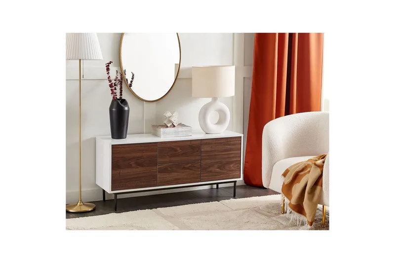 Skänk Okland Vitt, mörkt trä - Vitt, mörkt trä - Förvaring - Förvaringsmöbler - Skänkar & sideboards