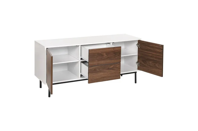 Skänk Okland Vitt, mörkt trä - Vitt, mörkt trä - Förvaring - Förvaringsmöbler - Skänkar & sideboards