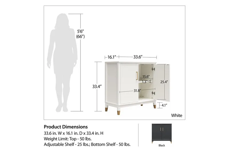 Skänk Westerleigh Svart - Svart - Förvaring - Förvaringsmöbler - Skänkar & sideboards