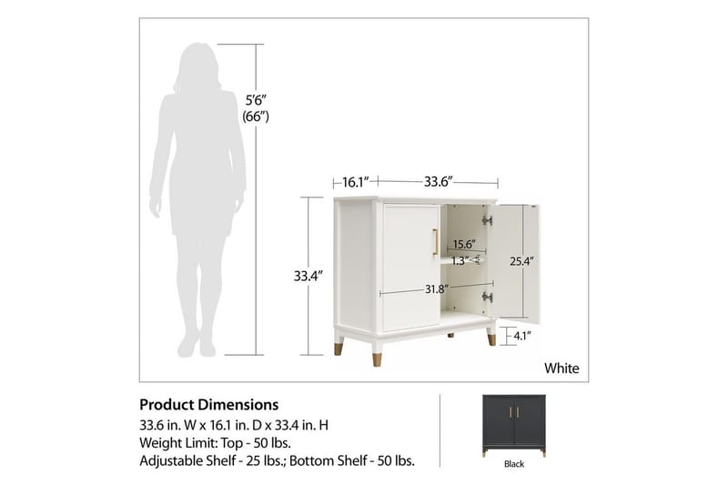 Skänk Westerleigh Svart - Svart - Förvaring - Förvaringsmöbler - Skänkar & sideboards