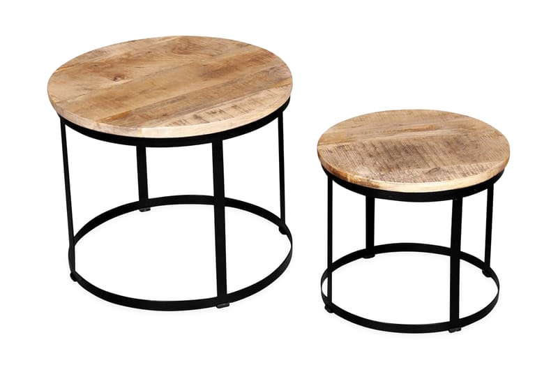 Soffbord 2 st mangoträ rund 40 cm/50 cm - Bord - Satsbord