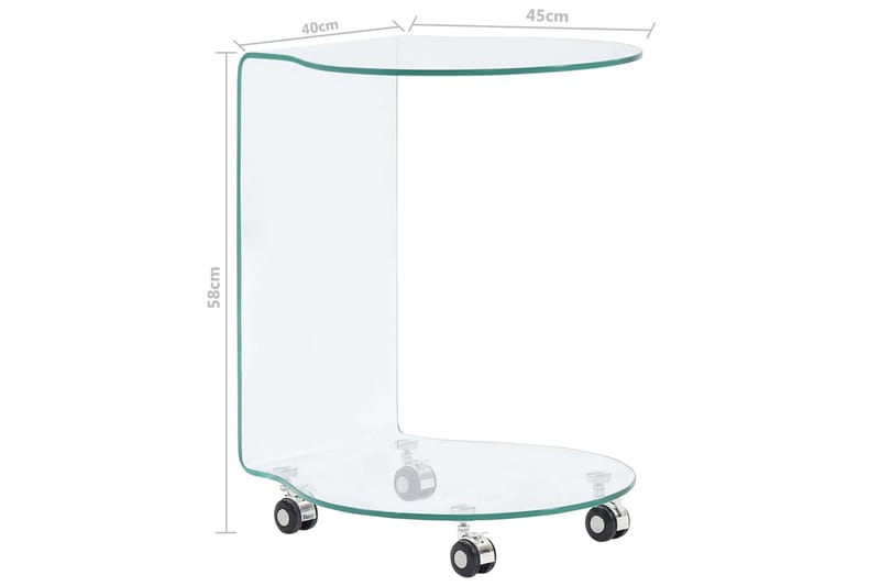 Soffbord 45x40x58 cm härdat glas - Soffbord - Bord