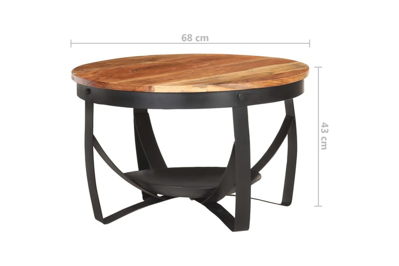 Soffbord Ã˜68x43 cm massivt akaciaträ - Brun - Möbler - Vardagsrum - Soffbord & vardagsrumsbord - Soffbord