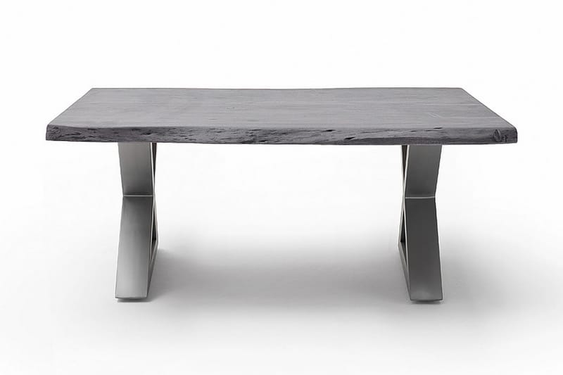 ABARCA Soffbord 110 cm Ben X-form Akacia/Grå/Stål - Askegrå - Möbler - Vardagsrum - Soffbord & vardagsrumsbord - Soffbord
