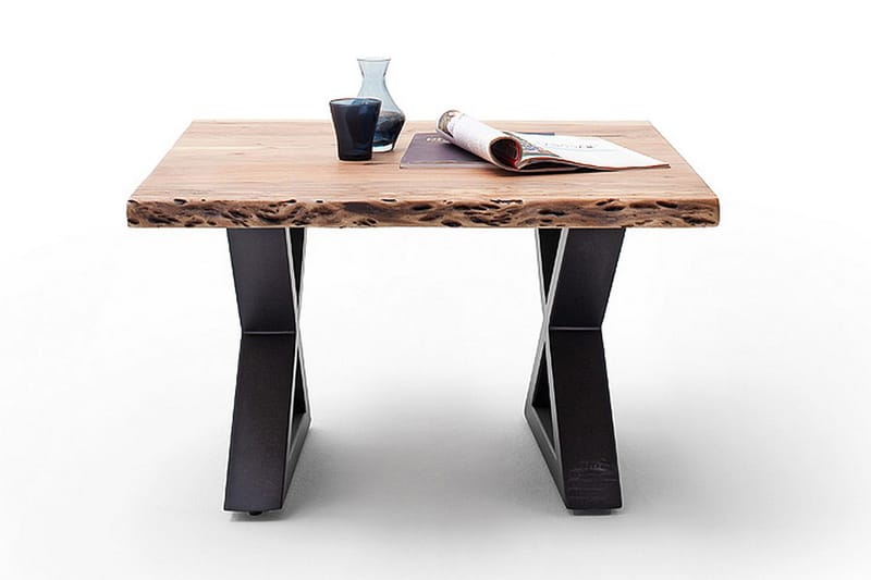ABARCA Soffbord 75 cm Ben X-form Akacia/Antracit - Natur - Möbler - Vardagsrum - Soffbord & vardagsrumsbord - Soffbord