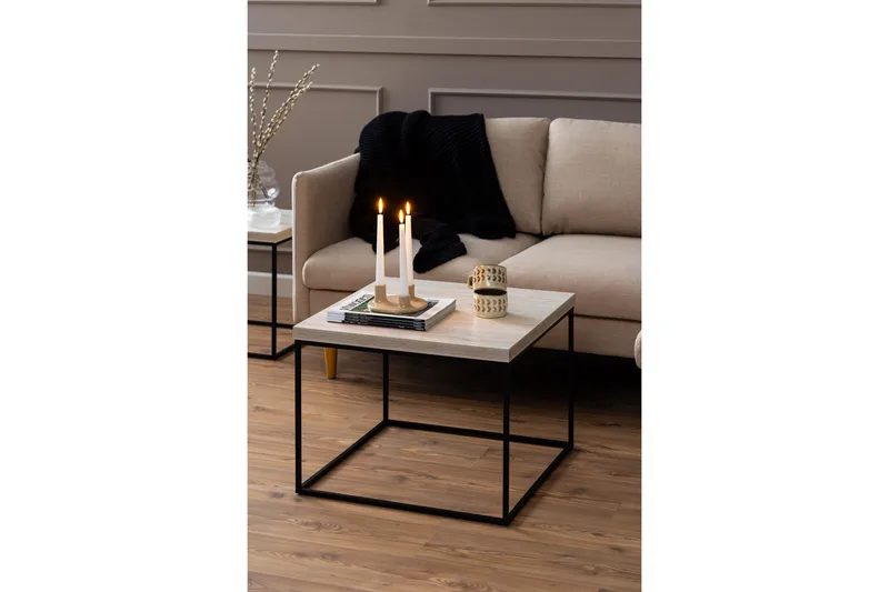 Adisan Soffbord 60x60 cm - Beige - Möbler - Vardagsrum - Soffbord & vardagsrumsbord - Soffbord