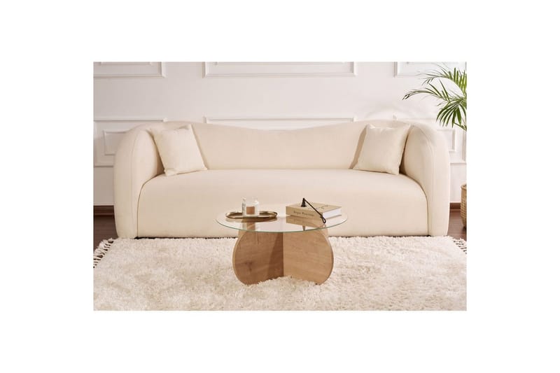 Soffbord Aeris 75 cm med Glasskiva - Safir Ek / Transparent - Möbler - Vardagsrum - Soffbord & vardagsrumsbord - Soffbord