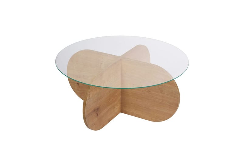 Soffbord Aeris 75 cm med Glasskiva - Safir Ek / Transparent - Möbler - Vardagsrum - Soffbord & vardagsrumsbord - Soffbord