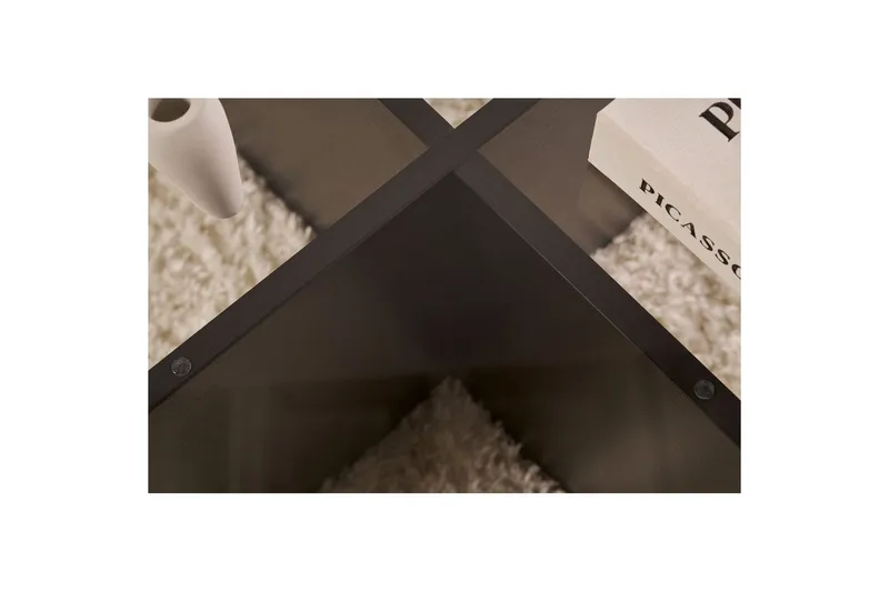 Soffbord Aeris 75 cm med Glasskiva - Trä Svart / Rökt - Möbler - Vardagsrum - Soffbord & vardagsrumsbord - Soffbord