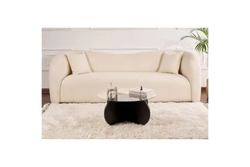 Soffbord Aeris 75 cm med Glasskiva - Trä Svart / Rökt - Möbler - Vardagsrum - Soffbord & vardagsrumsbord - Soffbord