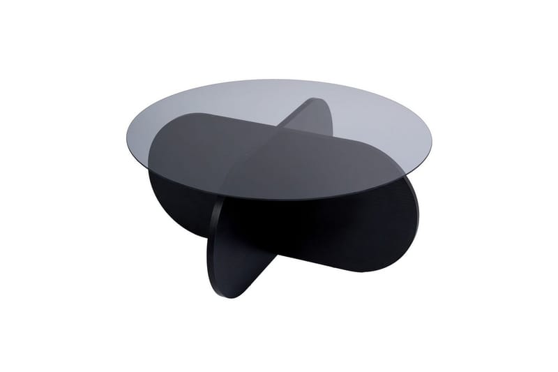 Soffbord Aeris 75 cm med Glasskiva - Trä Svart / Rökt - Möbler - Vardagsrum - Soffbord & vardagsrumsbord - Soffbord