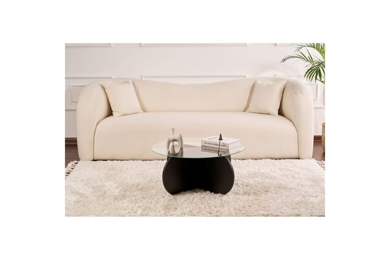 Soffbord Aeris 75 cm med Glasskiva - Trä Svart / Rökt - Möbler - Vardagsrum - Soffbord & vardagsrumsbord - Soffbord